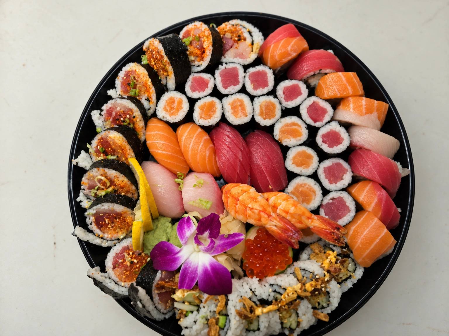 A selection of sushi prepared by Chef Chris